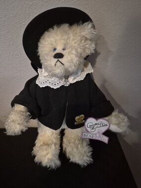 Annette Funicello White Bear with Hat and Jacket with Lace Collar